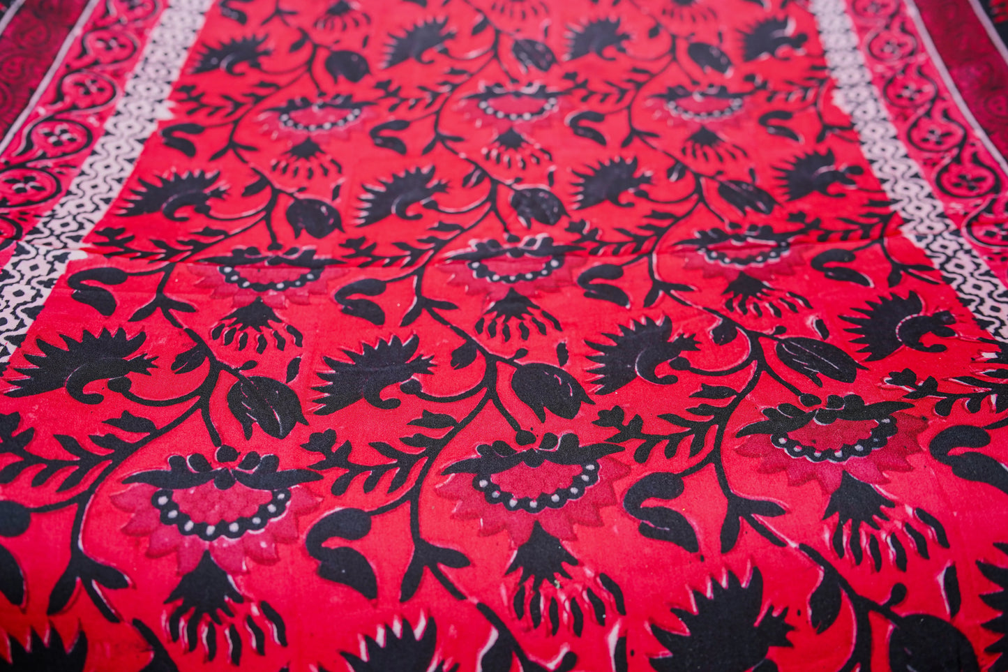Block printed pure shamoz silk shawl