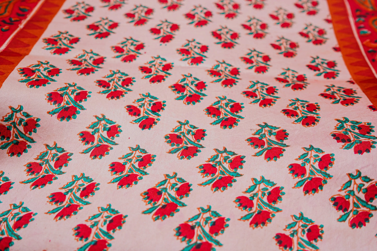 Block printed pure shamoz silk shawl