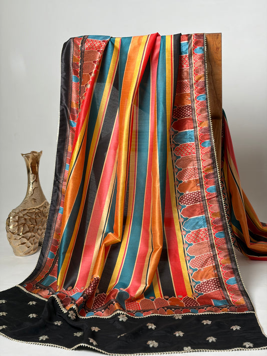 Digital printed silk shawl