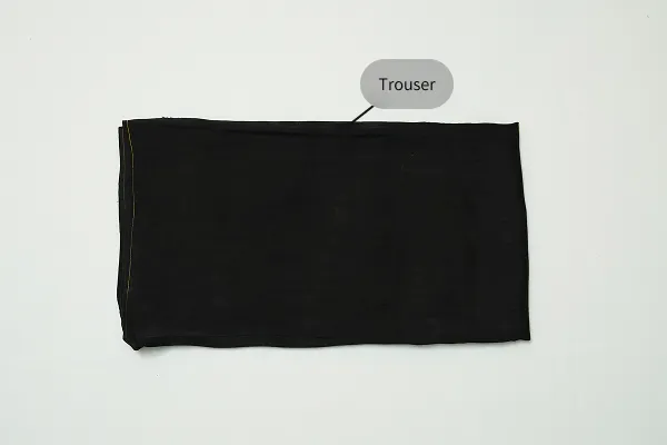Black three-piece block printed tussel silk suit