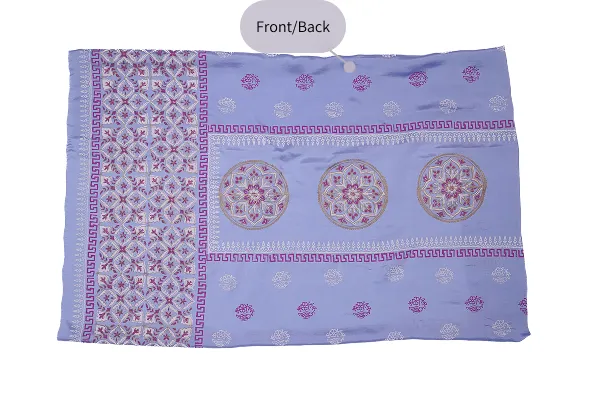 Light Lavender three-piece block printed tissue silk suit