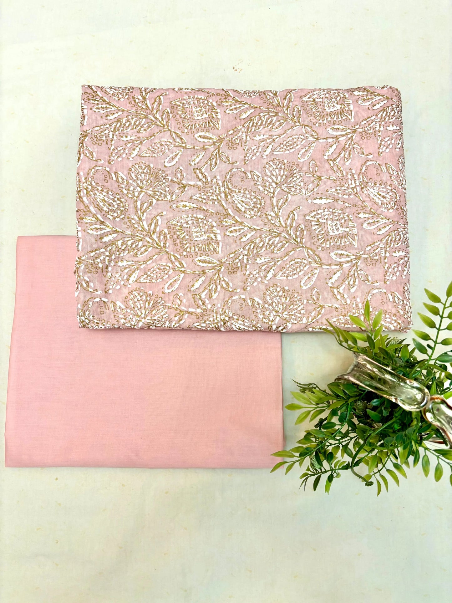 Silk lawn screen printed three-piece suit