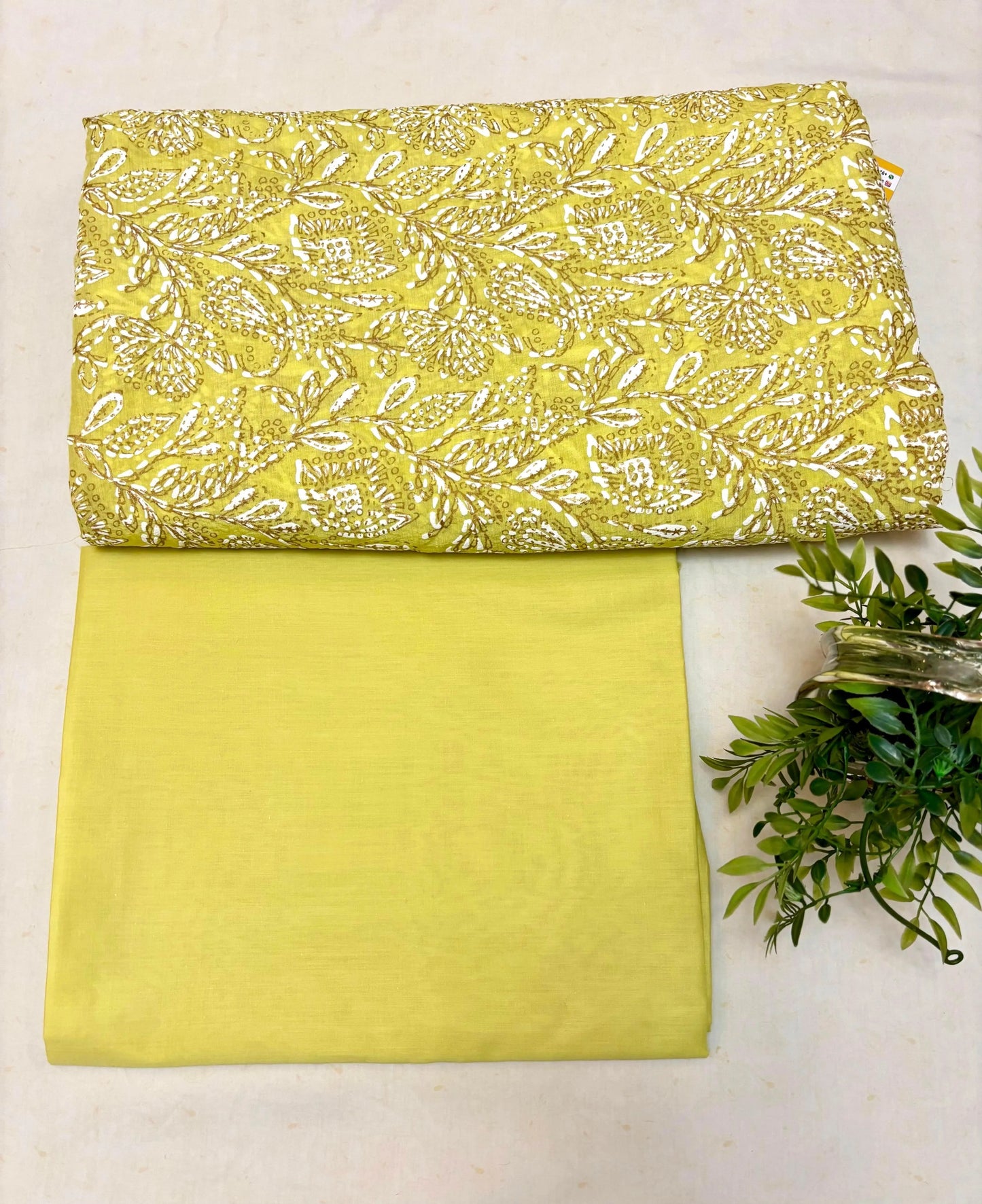 Silk lawn screen printed three-piece suit