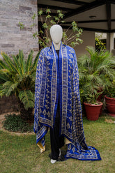 Block printed pure shamoz silk shawl