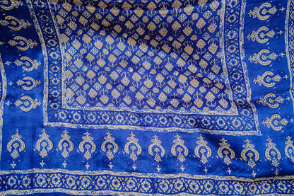 Block printed pure shamoz silk shawl
