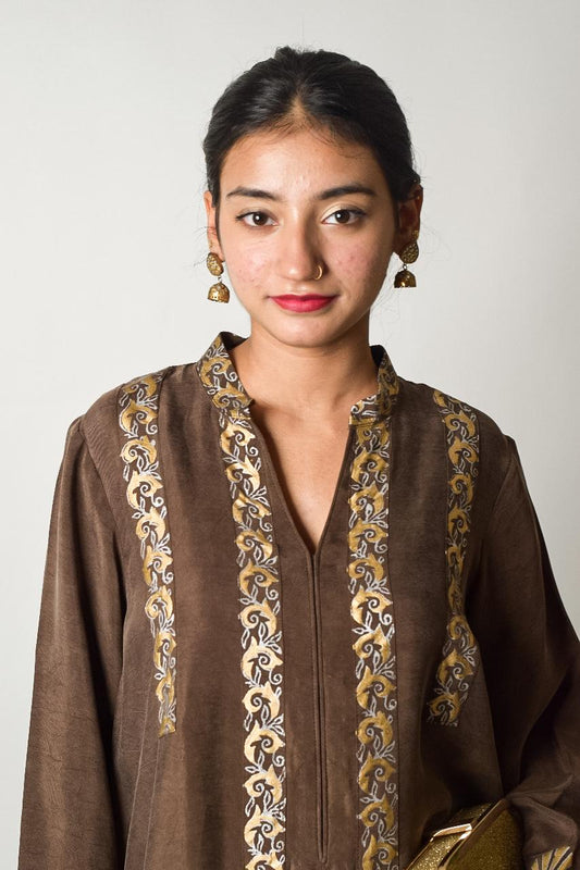 Stone Wash Block Printed Suit