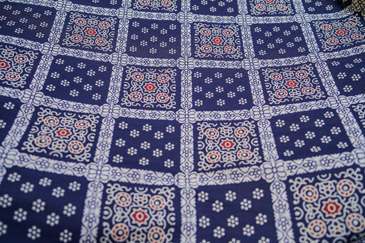 Charcoal Black Screen-Printed Silk Shawl