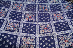 Charcoal Black Screen-Printed Silk Shawl