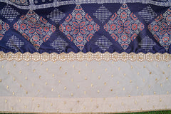 Charcoal Black Screen-Printed Silk Shawl