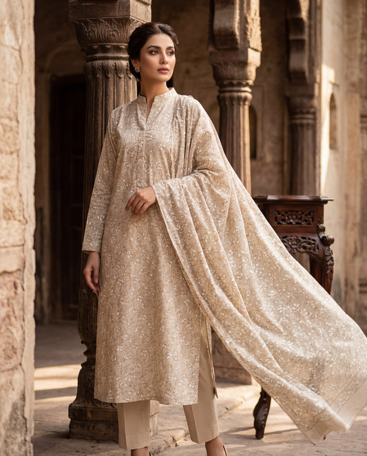 3pc Lawn Suit – (Unstitched)