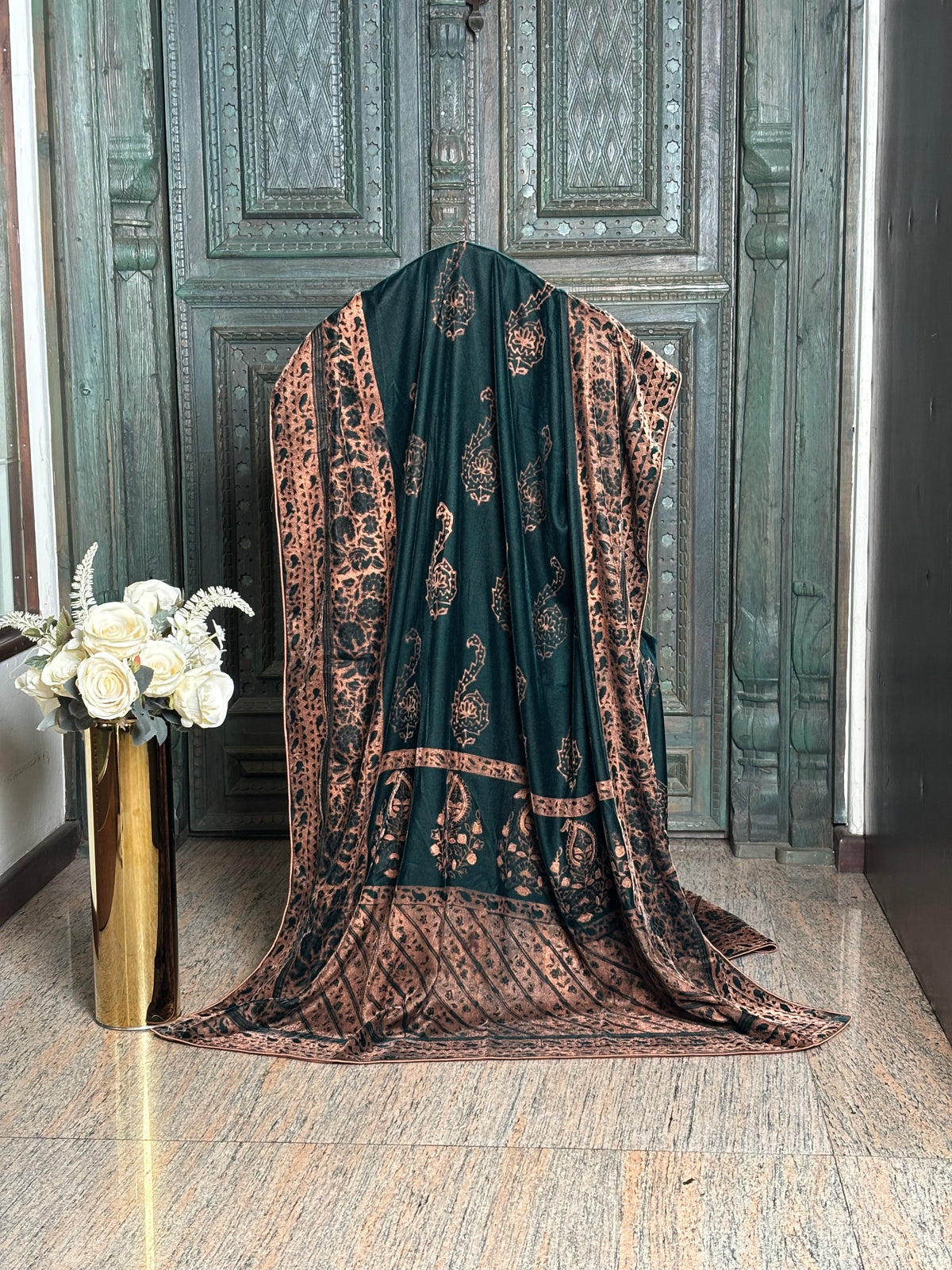 Block Printed Velvet Shawl