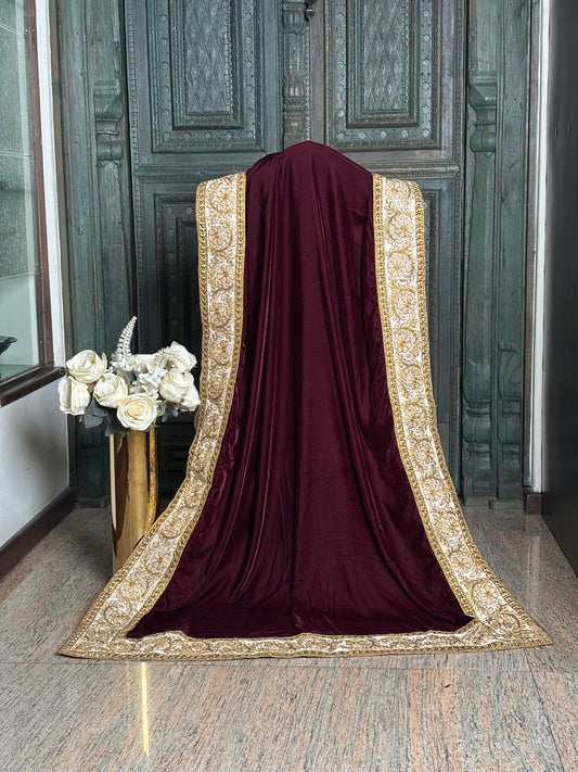 Heavy Embellishment Velvet Shawl