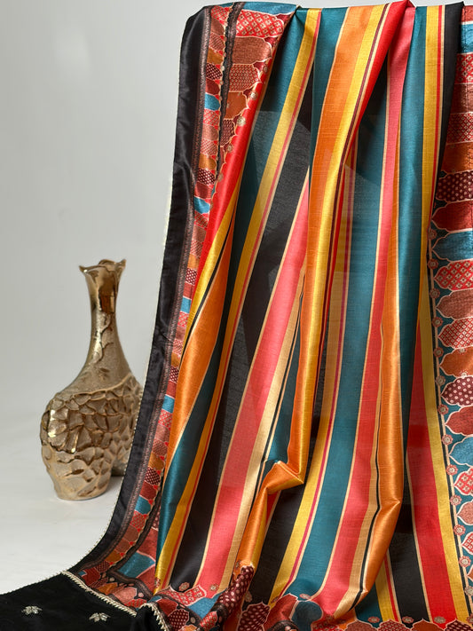 Digital printed silk shawl