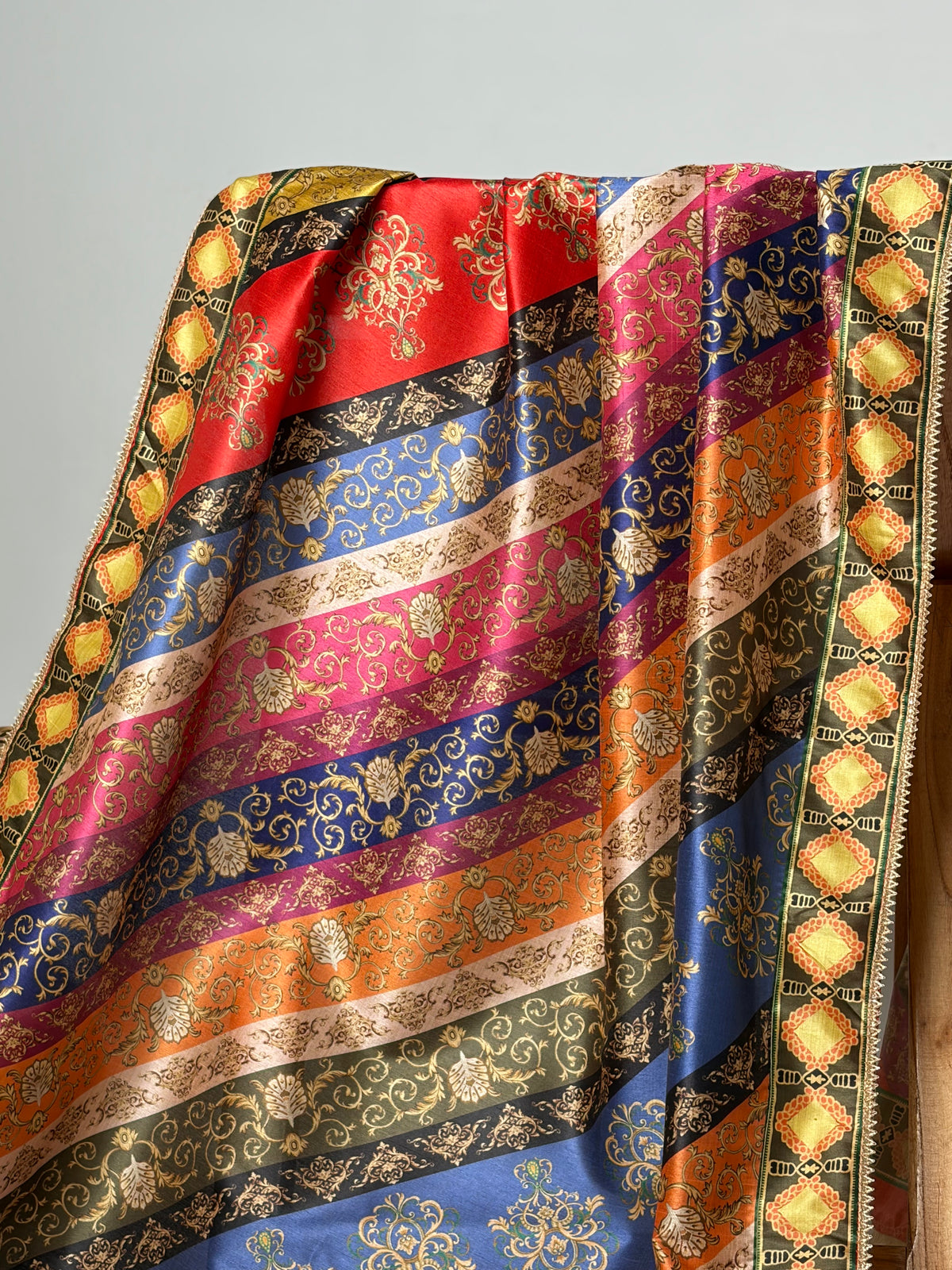 Digital printed silk shawl