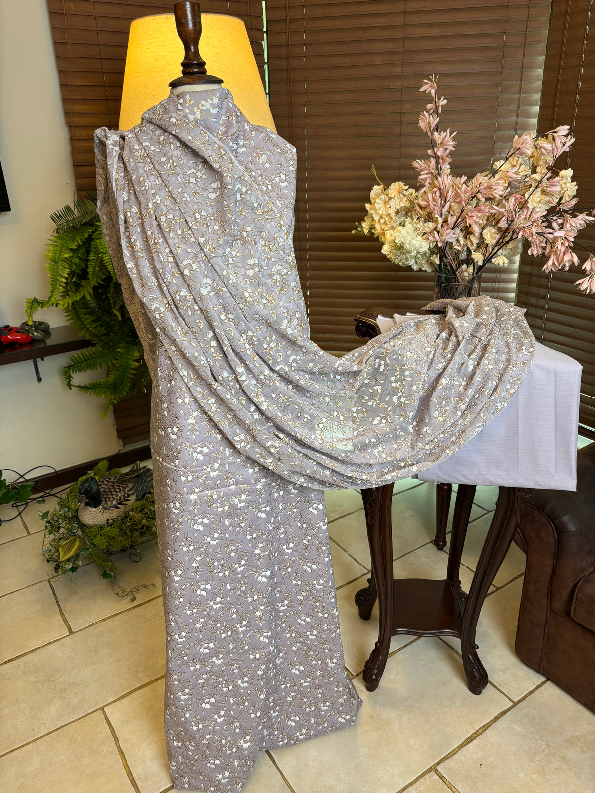 floral Block Print Lawn suit