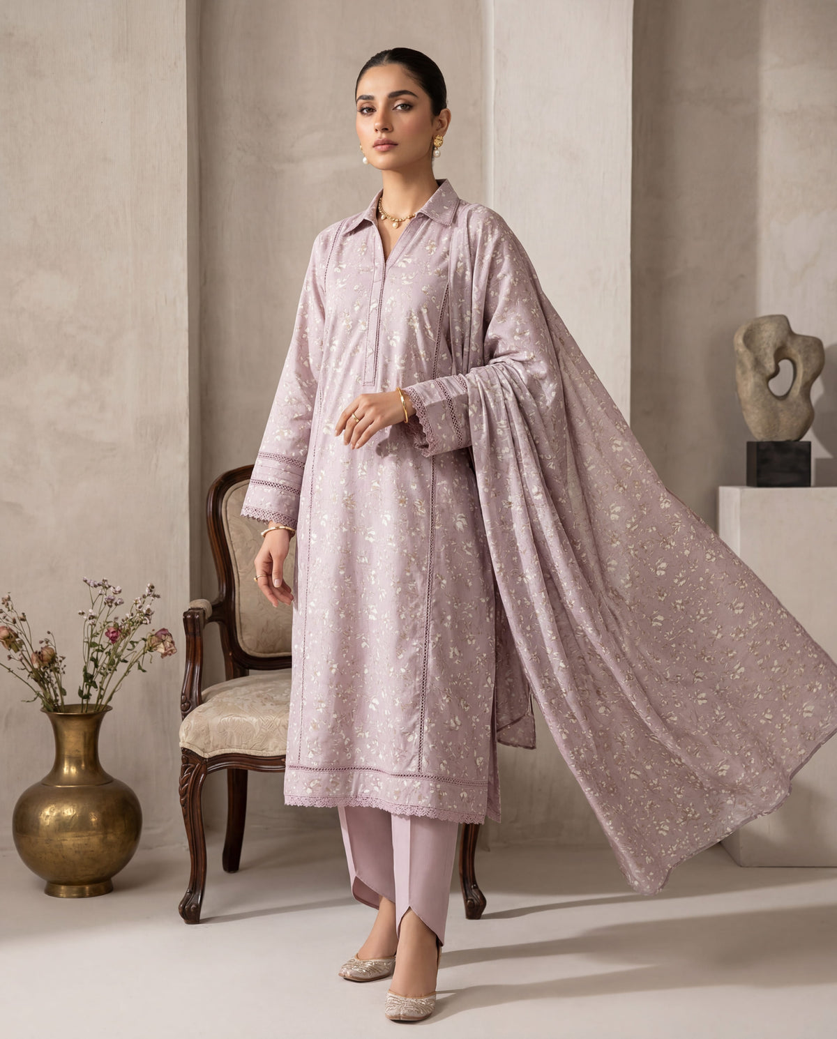3pc Lawn Suit – (Unstitched)