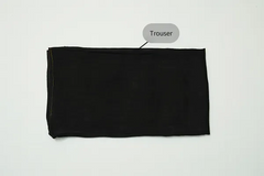 Black three-piece block printed tussel silk suit