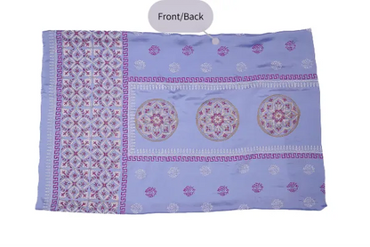 Light Lavender three-piece block printed tissue silk suit
