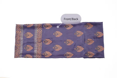 Lavender three-piece block printed tussel silk suit