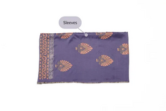 Lavender three-piece block printed tussel silk suit