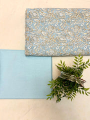 Silk lawn screen printed three-piece suit