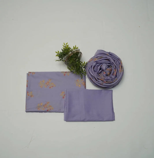Pure lawn screen-printed three-piece suit