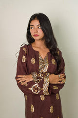 Stone Wash Block Printed Suit