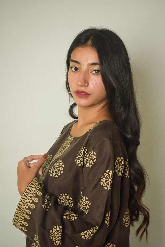 Stone Wash Block Printed Suit