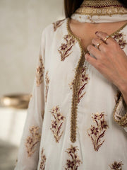 Premium Chiffon Stitched Suit-Block & Foil Print