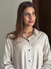Warm Ivory Polka Dot Shirt