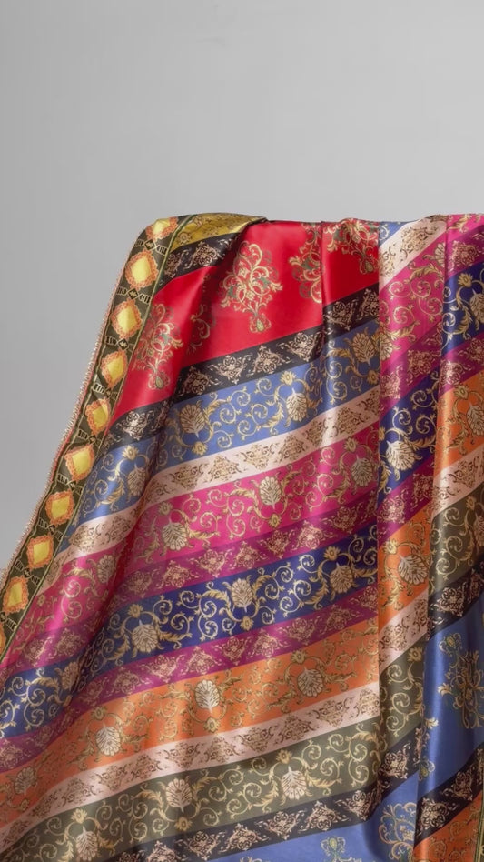 Digital printed silk shawl