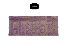 Light mauve three-piece block printed tussel silk suit