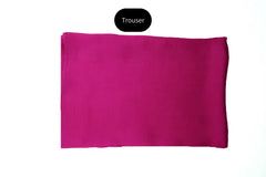 Shocking pink three-piece block printed tissue silk suit