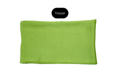 Lime green block printed three-piece tissue silk suit